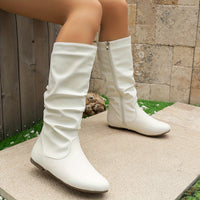 Lydia | Women's Mid Calf Boots with Slouch Shape and Flat Sole