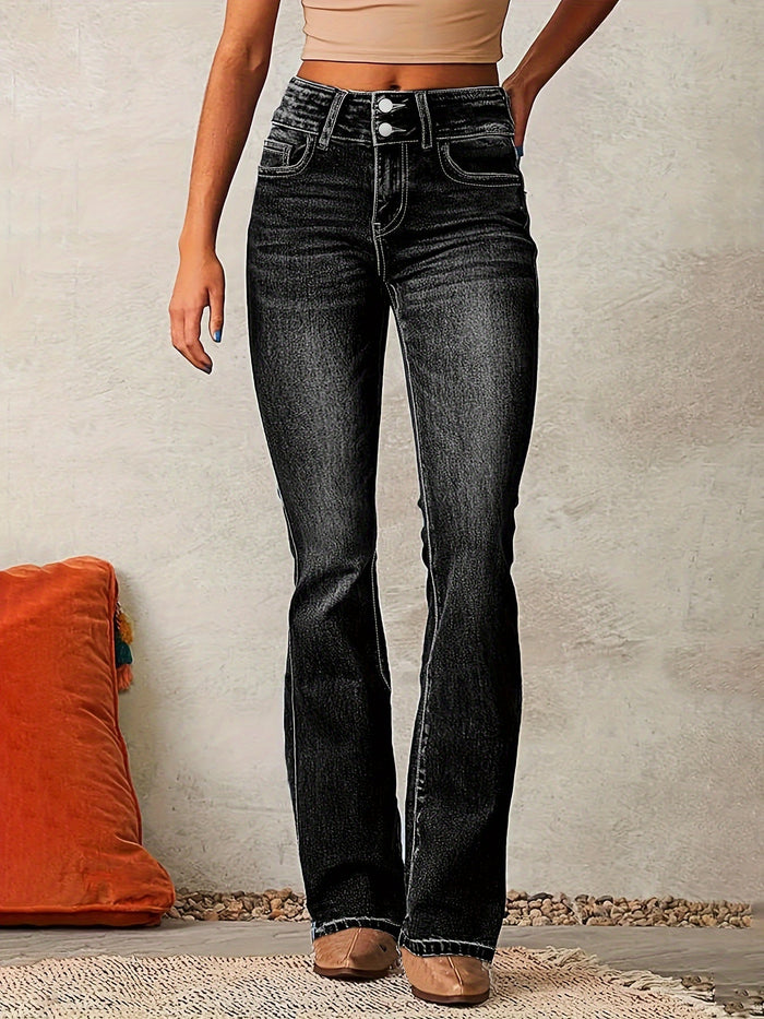 Harlow | High-Waist Wide-Leg Jeans in Ocean Blue