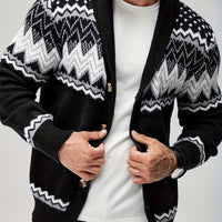 Whitaker | Men's Shawl Cardigan with Nordic Pattern and Warm Knit