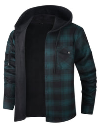 Rowan | Men's Shirt Jacket with Hood and Check Pattern