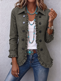 Lois | Women's Boho Jacket with Ruffled Trim and Flattering Shape