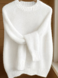 Juliana | Softly Textured Round-Neck Sweater in Sky Blue