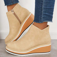 Eira | Women's Ankle Boots with Platform Sole and Smooth Finish