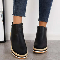 Eira | Women's Ankle Boots with Platform Sole and Smooth Finish