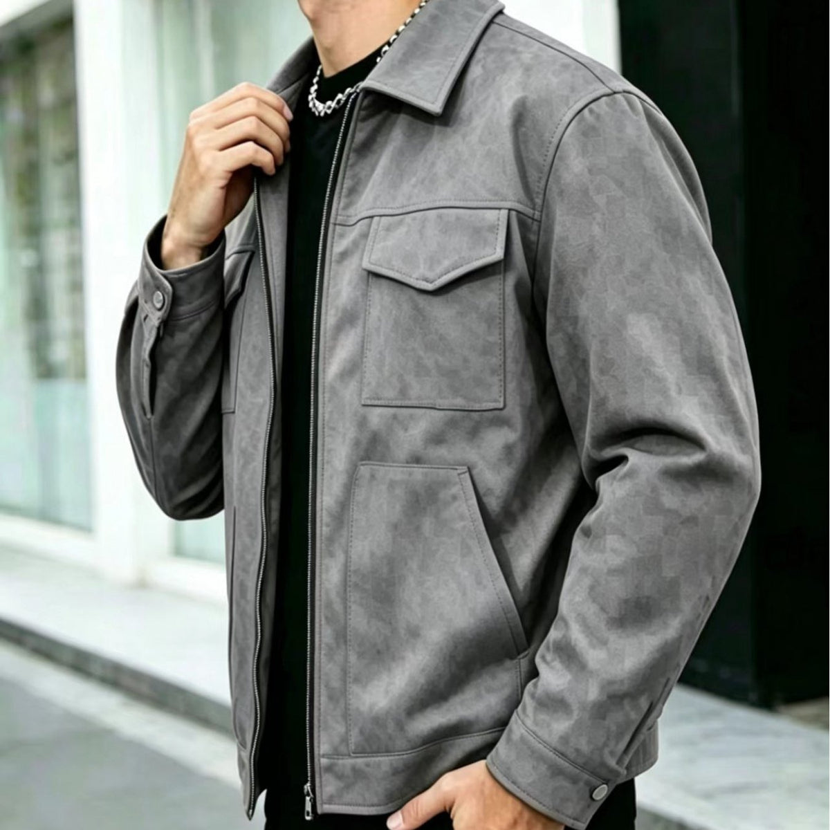 Alaric | Men's Utility Jacket with Collar and Relaxed Fit