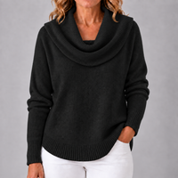 Marie | Women's Knit Jumper with Cowl Neck and Graceful Drape