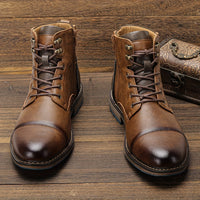 Wallace | Men's Lace Up Boots with Cap Toe and Classic Shape