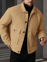Ellery | Men's Overshirt Jacket with Structured Shape and Button Front