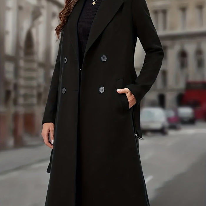 Cassandra | Women's Long Coat with Double Breasted Front