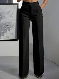 Gillian | Tailored Wide-Leg Trousers in Black