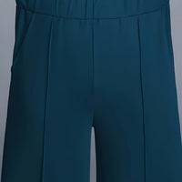 Marlene | High-Waisted Straight-Leg Trousers in Blue Navy