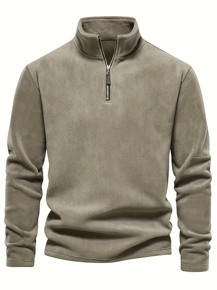 Fraser | Men's Half Zip Pullover with Stand Collar and Soft Knit