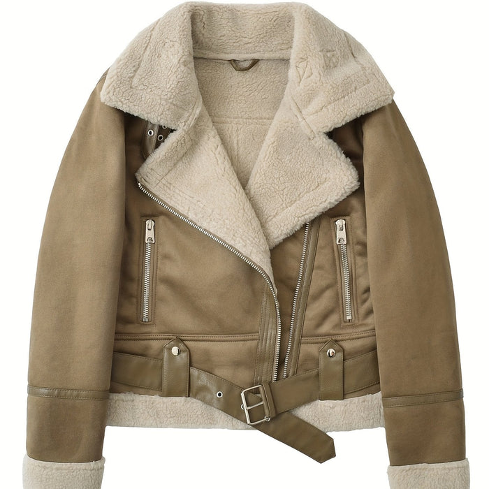 Rosabel | Cosy Biker Jacket in Camel