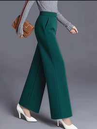 Marlene | High-Waisted Straight-Leg Trousers in Pale Pinkish Gray