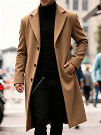 Giles | Men's Tailored Coat with Longline Shape and Clean Finish