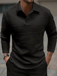 Archer | Classic Knit Jacquard Collar Shirt in White