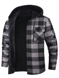 Rowan | Men's Shirt Jacket with Hood and Check Pattern