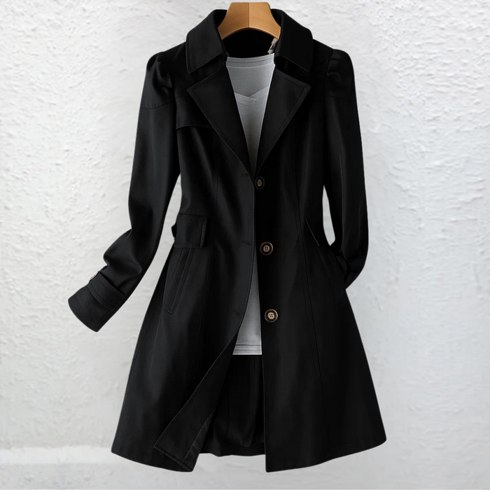 Cordelia | Vintage Trench Collar Coat in Beige