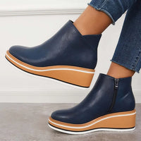 Eira | Women's Ankle Boots with Platform Sole and Smooth Finish