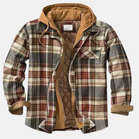 Wesley | Men's Hooded Jacket with Check Pattern and Insulated Lining