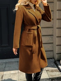 Juniper | Belted Longline Coat in Grey