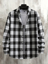 Clayton | Relaxed Checked Long-Sleeve Shirt in White