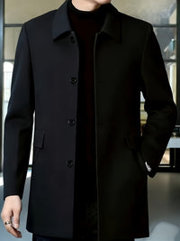 Cedric | Tailored Single-Breasted Overcoat in Black