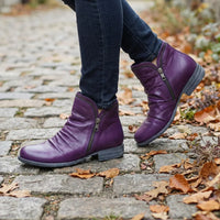 Sybil | Women's Ankle Boots with Ruched Shaft and Block Heel
