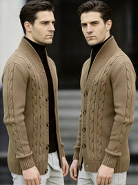 Donovan | Men's Cable Knit Cardigan with Button Front and Soft Feel