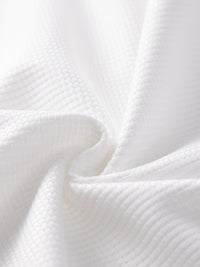 Frederick | Textured Waffle-Knit Long Sleeve Top in White