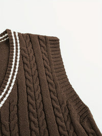 Lionel | Classic Cable-Knit Sweater Vest in Coffee Brown