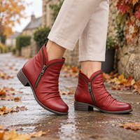 Sybil | Women's Ankle Boots with Ruched Shaft and Block Heel