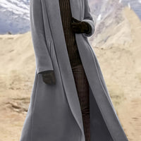 Gwendolyn | Draped Longline Coat in Khaki
