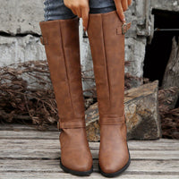 Hester | Women's Knee High Boots with Buckle Detail and Clean Line
