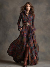Harriet | Belted Shirt Dress in Red