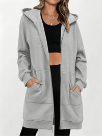 Agnes | Women's Longline Hooded Jacket with Full Zip and Soft Lining
