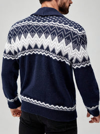 Whitaker | Men's Shawl Cardigan with Nordic Pattern and Warm Knit