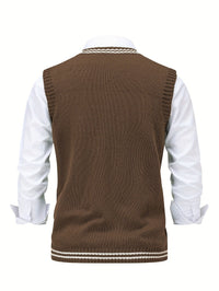 Lionel | Classic Cable-Knit Sweater Vest in Coffee Brown