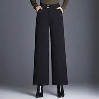 Jenny | Checked Wide-Leg Trousers in Plaid Black