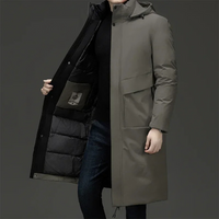 Nash | Hooded Long Winter Coat in Grey
