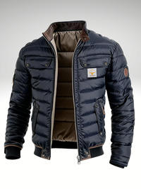 Sheldon | Men's Quilted Jacket with Stand Collar and Warm Body