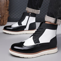 Hubert | Men's Brogue Ankle Boots with Punched Detail and Clean Shape