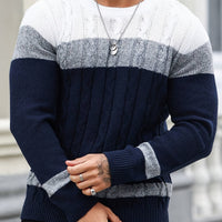 Nigel | Textured Cable-Knit Jumper in Mixed colours