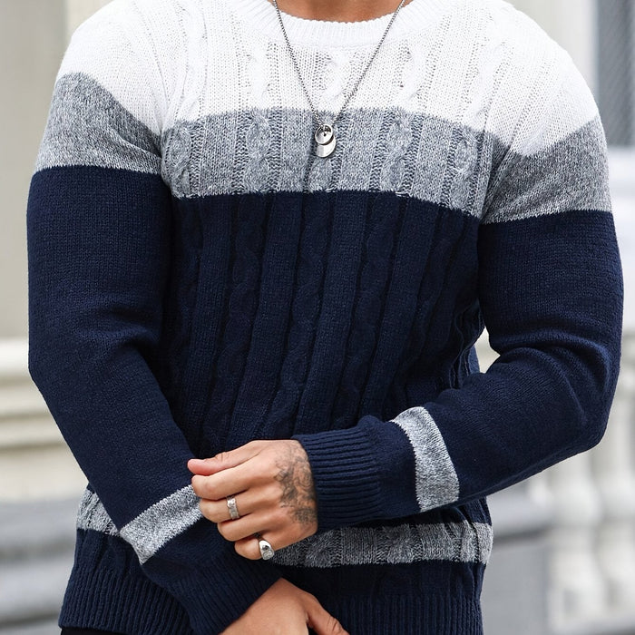 Nigel | Textured Cable-Knit Jumper in Mixed colours