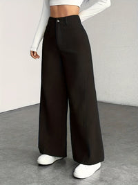 Nora | High-Waisted Wide-Leg Trousers in White