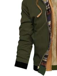 Brooks | Hooded Zip-Up Jacket in Military Green