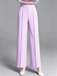 Marlene | High-Waisted Straight-Leg Trousers in Pink
