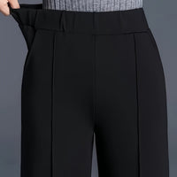 Marlene | High-Waisted Straight-Leg Trousers in Black