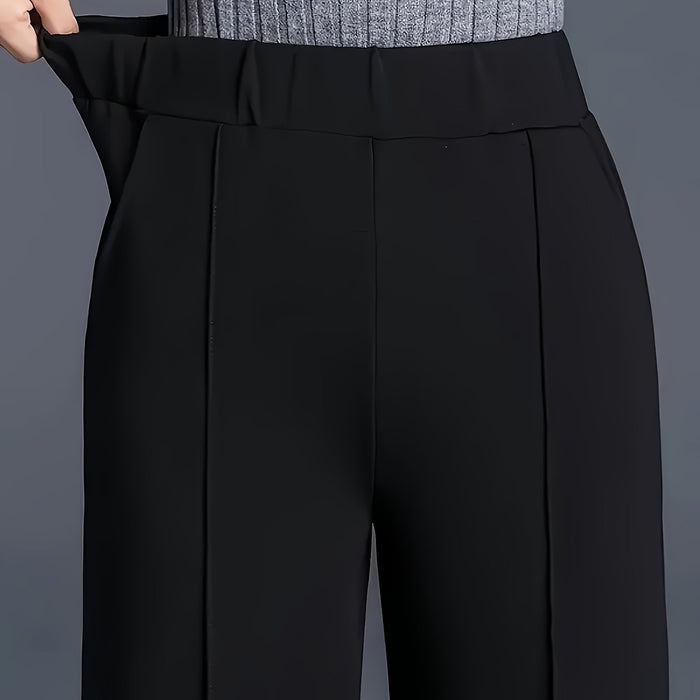 Marlene | High-Waisted Straight-Leg Trousers in Black