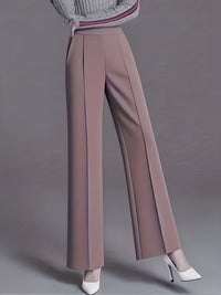 Marlene | High-Waisted Straight-Leg Trousers in Light Purple